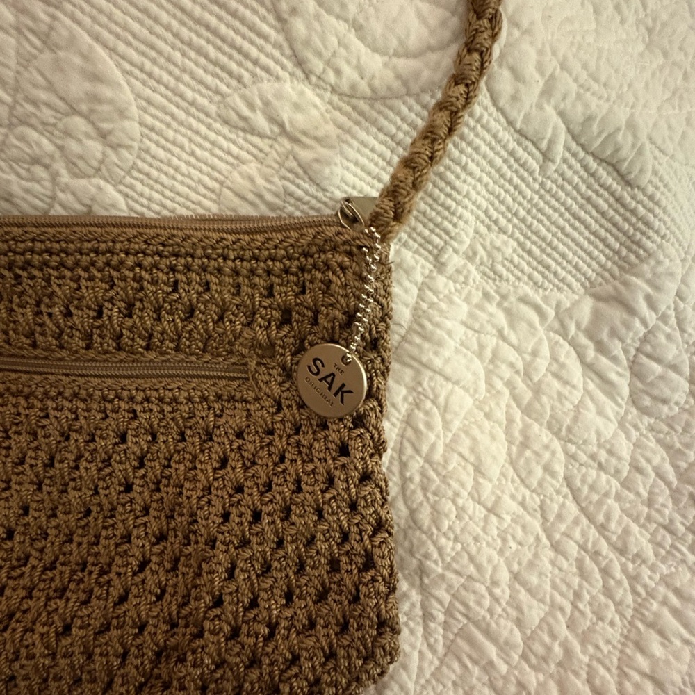The Sak Brown Crochet Crossbody Bag Y2K Vintage - Picture 2 of 5